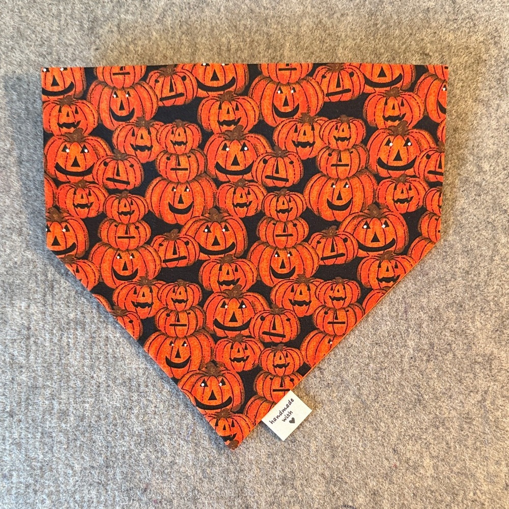 Halloween Pumpkin Scrunchie Dog Bandana